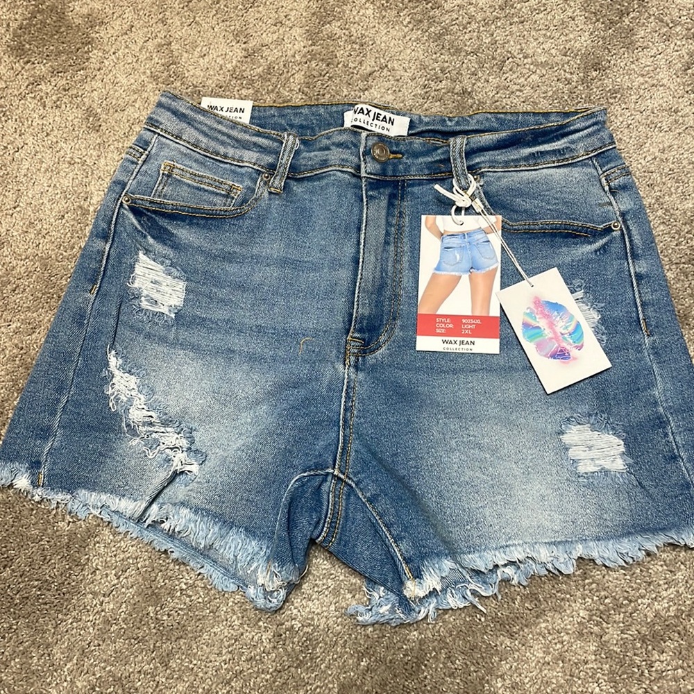 Distressed Denim Shorts